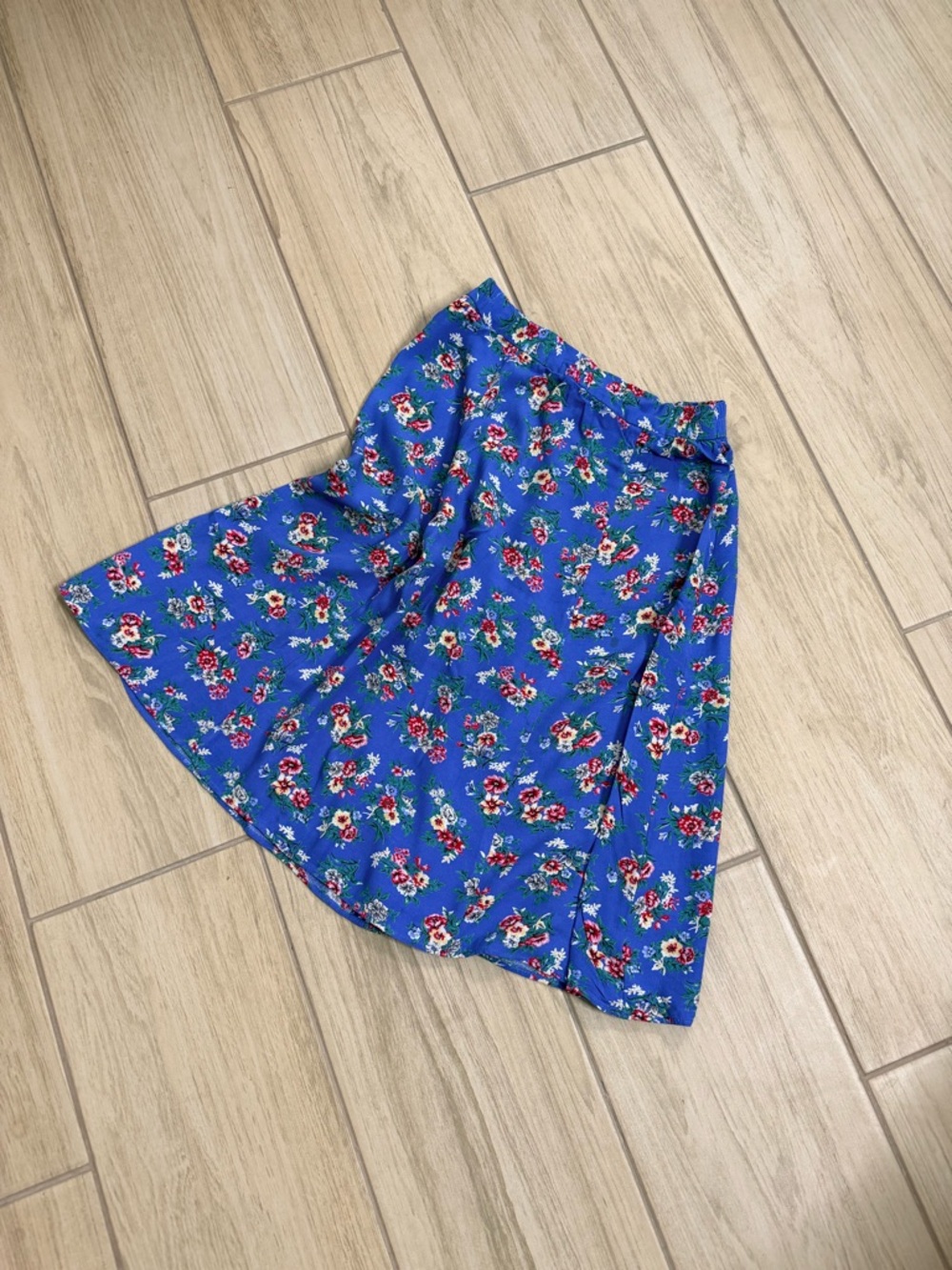 Vintage Talbots Petites Blue Floral Mini Skirt Y2K High Waisted Skater A-Line 4P